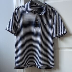 Boys Vineyard Vines Sankaty Performance Polo Navy Blue And White Stripe Size 6